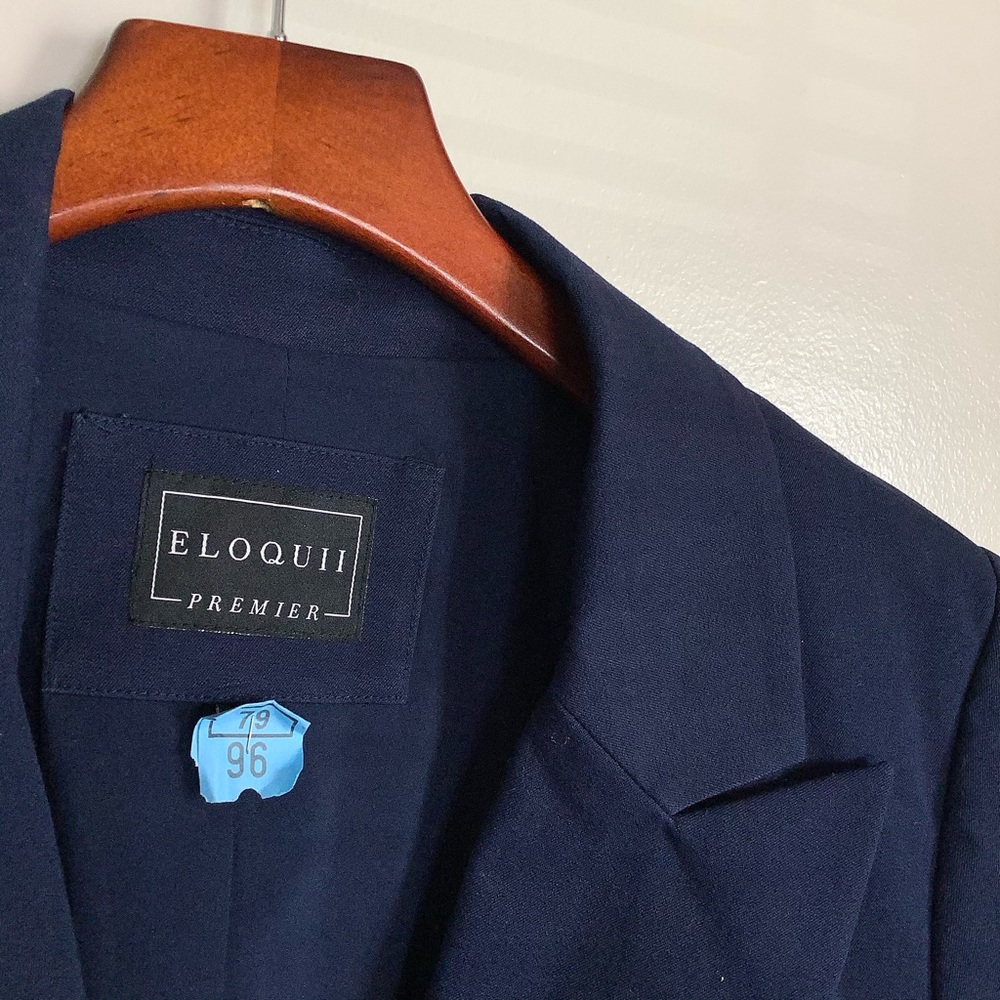 Eloquii Premiere Blue One Button Career Blazer Jacket Size 14 - Picture 8 of 15